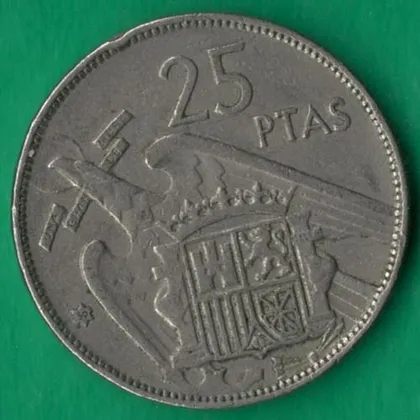 фото, 25 песет 1957 (1959) року Іспанія [М]