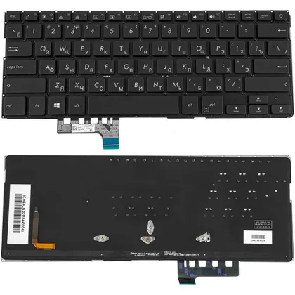 фото, Клавіатура для ноутбука ASUS (UX331UAL, UX331FAL series) rus, black, без кадру, підсвічування клавіш