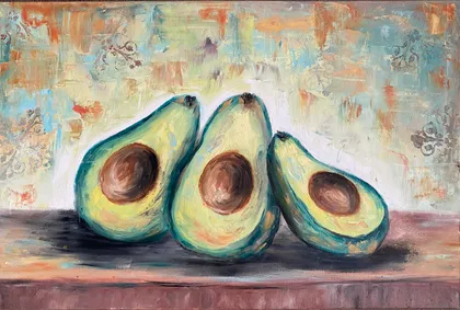 фото, Картина олійними фарбами на полотні «Авокадо»