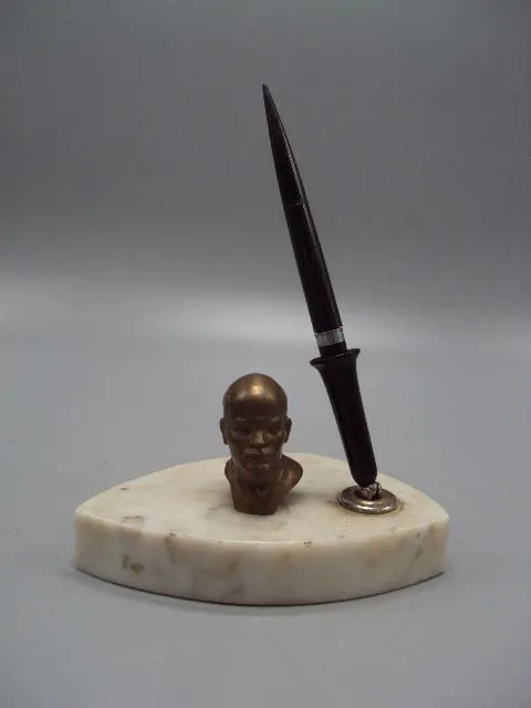 Письменный прибор с авторучкой Свердловский завод русский самоцвет Ленин бюст металл ручка №13709 Ціна