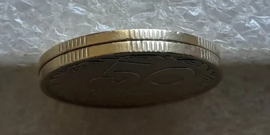 (6776) 50 копійок 1992 1БАс в хорошому стані - 2 монети одним лотом (50 копеек 1992 1БАс) Недорого