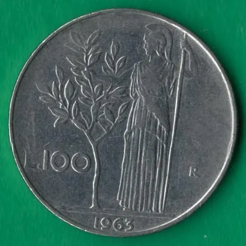 100 лір 1963 року Італія [МВ] Ціна