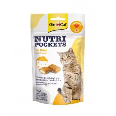 Лакомство для котов GimCat Nutri Pockets Сыр + Таурин 60 г (4002064400716) Ціна