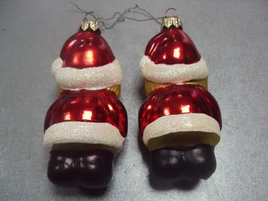 Елочная игрушка подвесная дед мороз стекло лот 2 шт №9979 Де купити