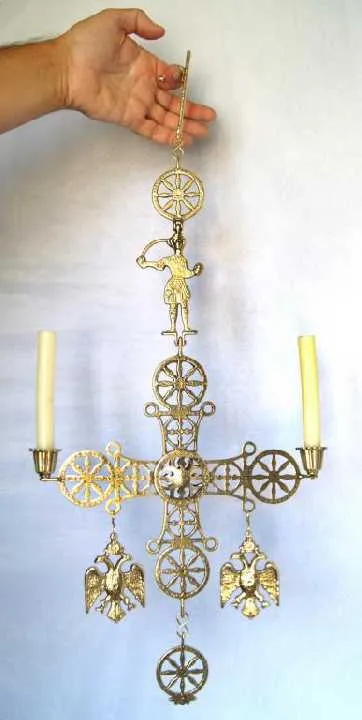 Підвісний бронзовий хрест-свічник Germany Інтернет-аукціон