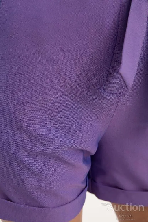 Женские шорты, с карманами и поясом, фиолетового цвета, 115R329N Де купити