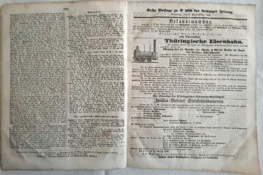 Газета Leipziger Zeitung №208 1855 р. Кримська війна, Німеччина Продаж