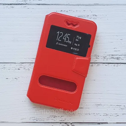 фото, Книжка універсальна Nillkin Slider / слайдер 5.3"-5.6" (15.8×8.9см) для телефона Red