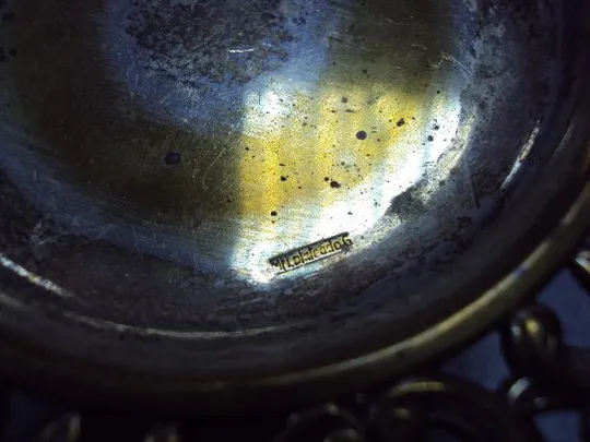 Пепельница блюдце розы цветы розочки Европа латунь посеребрение диаметр 13,2 см (№1499) Де купити