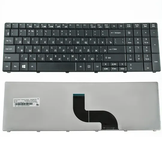 Купити Клавіатура для ноутбука ACER (AS: E1-521, E1-531, E1-571, TM: 5335, 5542, 5735, 5740, 5744, 7740, 8571, 8572) rus, black