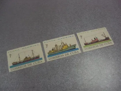 фото, марки Куба корабли 1964 флот лот 3 шт №74