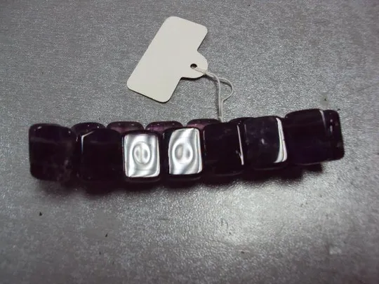 Браслет на резинке аметист натуральный камень (по камушкам есть трещины, сколы) №1340 Недорого