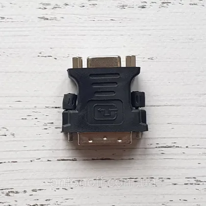 фото, Адаптер перехідник DVI-A (24+5) to VGA / DVI Male to VGA Female Adapter Чорний