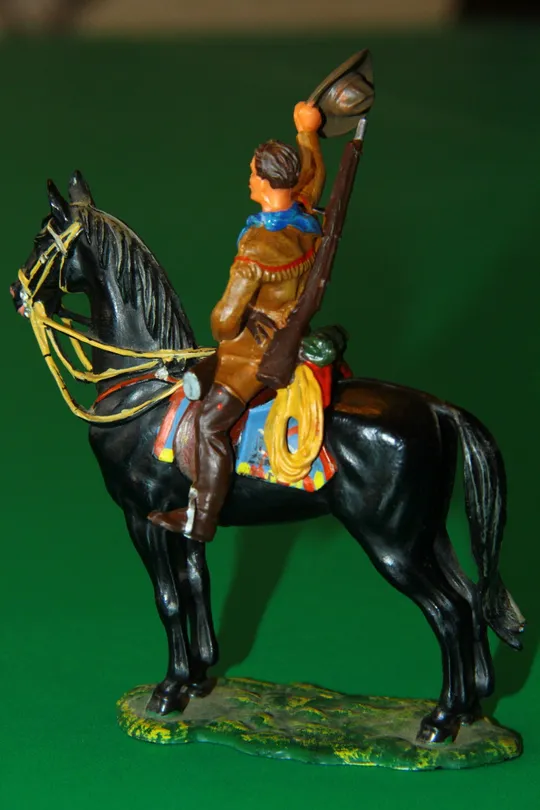 ковбой трапер ОЛД ШАТТЕРХЕНД на коні № 7550 траппер ELASTOLIN 70мм ФРГ Продаж