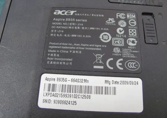 Acer Aspire 8935G Характеристики
