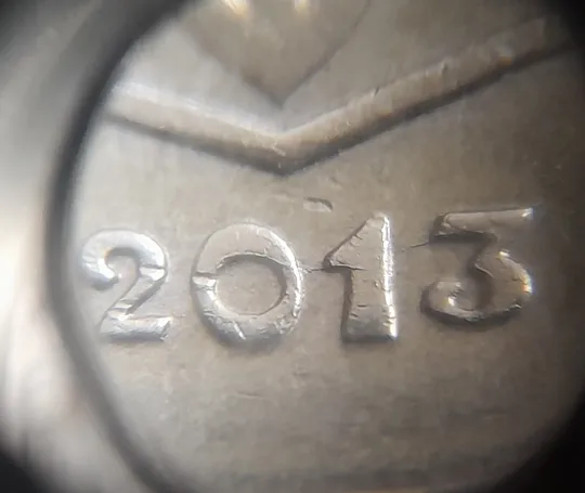 (7886) 25 копійок 2013 1ЕБм розколи на аверсі та реверсі (25 копеек 2013 1ЕБм) 1ЕБд Ціна