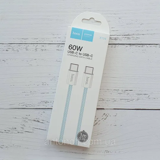 Кабель Hoco X104 60W Type-C / Type-C 1м для телефона / планшета / ноутбука Синій Ціна