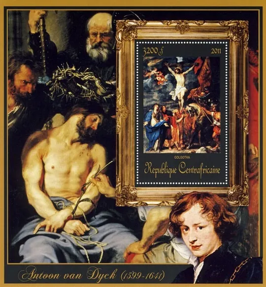 ЦАР-Живопись- Антуан Ван Дейк -2011.Чистый  красивый Блок.MNH. Ціна
