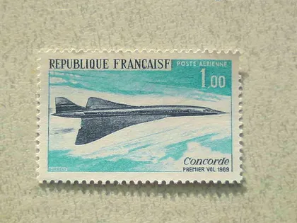 фото, Поштова марка Франція " Авіація Конкорд " 1969 рік **