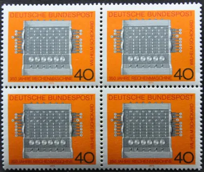 фото, ФРГ 350 лет первой счетной машине 1973 Кварт