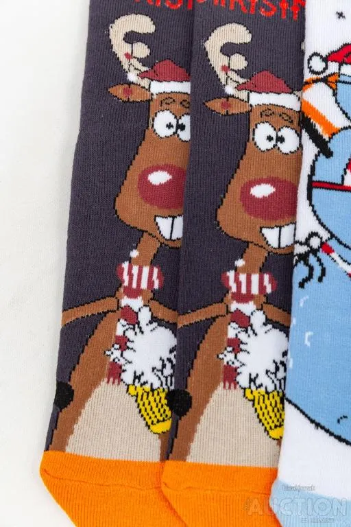 Комплект женских носков новогодних 3 пары, цвет темно-серый, белый, коричневый, 151R262 Де купити