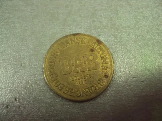 жетон монетовидный дания dansk automat brancheforening DAB №7961 З аукціону