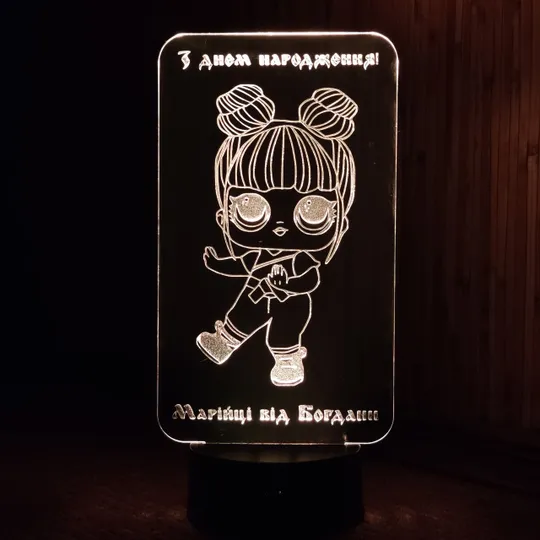 Акриловий світильник-нічник лялька ЛОЛ (L.O.L) білий tty-n000384 Ціна