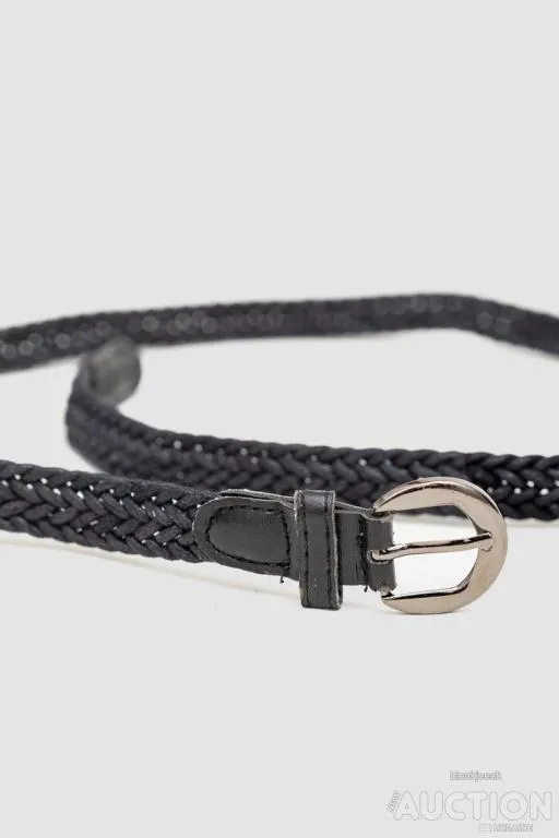 Ремень женский плетеный текстильный, цвет черный, 196R1010W3 Продаж