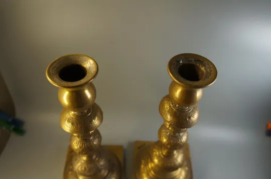 Подсвечники пара бронза Варшава NORBLIN with Co GALW WARSZAWA высота 23,5 см лот 2 шт №1502 №1661 Продаж