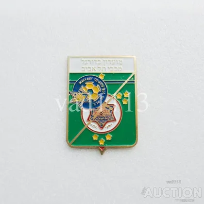 фото, значок футбол  ФК Маккаби Тель-Авив Израиль  (серия герб города и эмблема клуба)