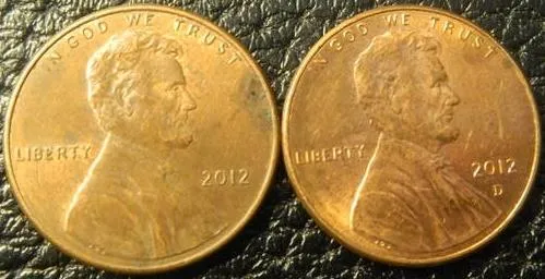 1 цент 2012 США (два різновиди) Ціна