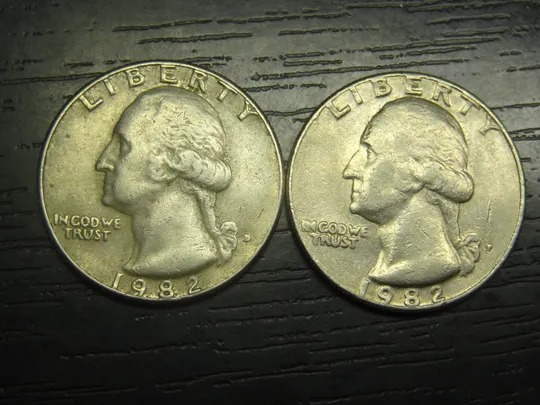 1/4 долара 1982 США (два різновиди) Ціна