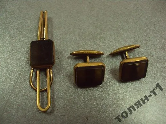 набор зажим для галстука запонки кварц (раухтопаз) Ціна