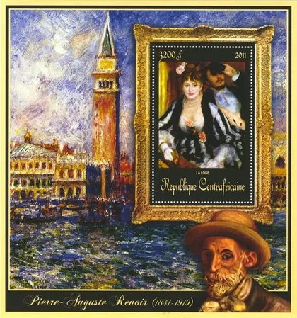 фото, ЦАР-Живопись-Ренуар-2011. Чистый красивый Блок. MNH.