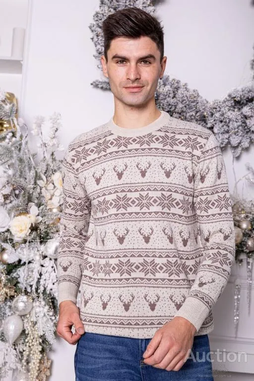 Свитер мужской, цвет бежевый, 161R706 Ціна