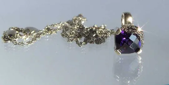 Підвіска кулон аметист ланцюжок срібло 925 проби German Продаж