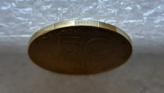 (4506) 50 копійок 1992 1БА(а)м по каталогу ІТК (50 копеек 1992 1БА(а)м брак) Недорого