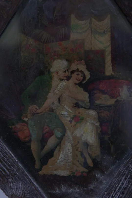 Картина Парочка. Залицяння. заигрывание Масло европа В раме 59х43 см, без рамы 27,5х36 см №121 З аукціону