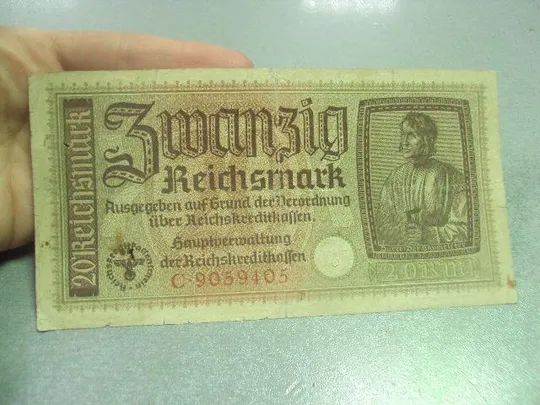 банкнота 20 марок 1939 германия №203 З аукціону