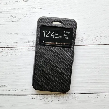 фото, Чохол-книжка Doogee X5 / X5 Pro для телефону (з віконцем) Чорний