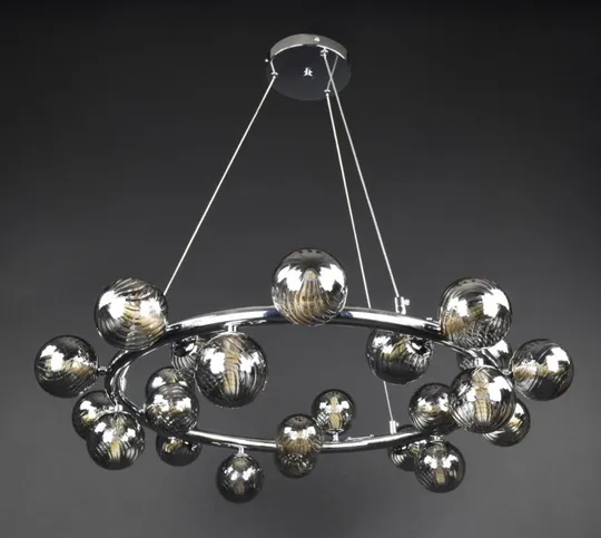 Люстра подвесная на 25 лампочек 27785 Хром 40-170х72х72 см. Де купити