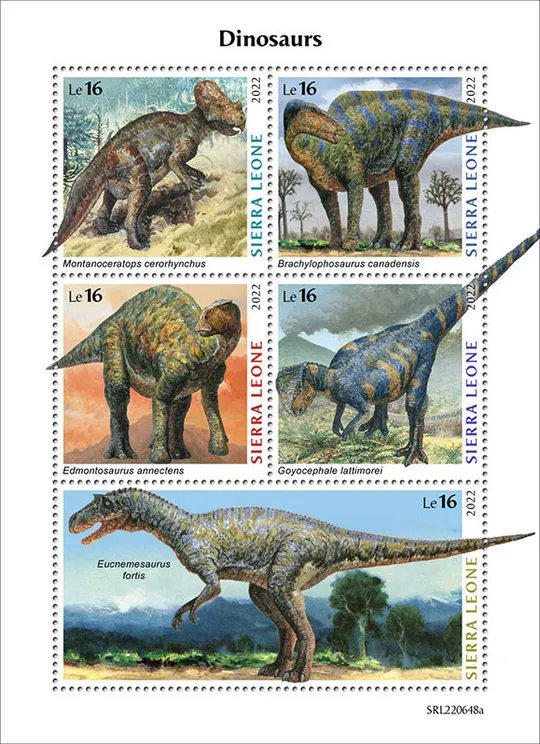 Купити Сьерра Леоне -Динозавры -2022.Чистый полный красивый комплект.MNH.