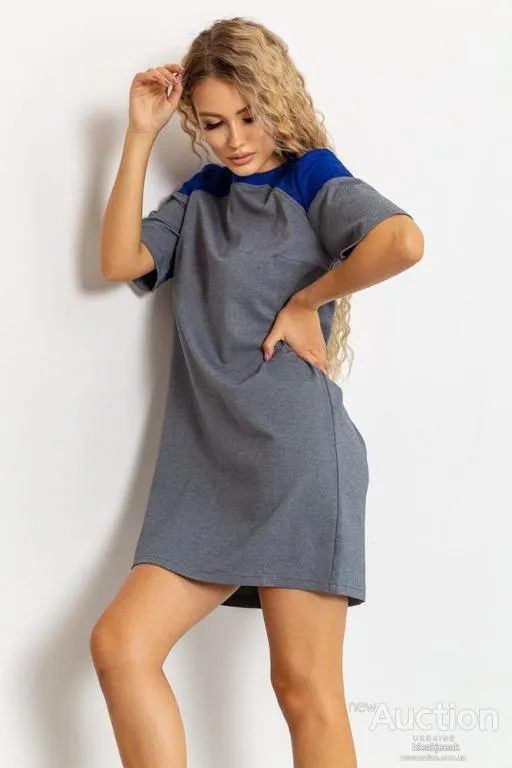 Платье, цвет серо-синий, 167R791 Продаж