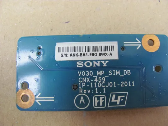 641-37 Плата Sim Reader 1P-110CJ01-2011 для Sony Vaio VPCSE PCG-41414M оригінал Продаж