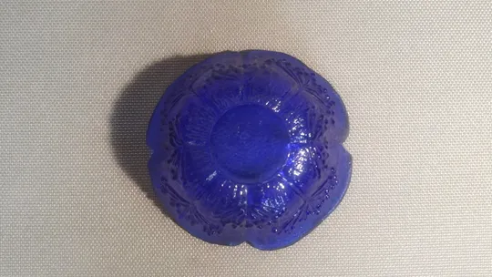 Креманка ваза міні цукерниця піала старе радянське кольорове синье кобальтовое скло Вживане Недорого