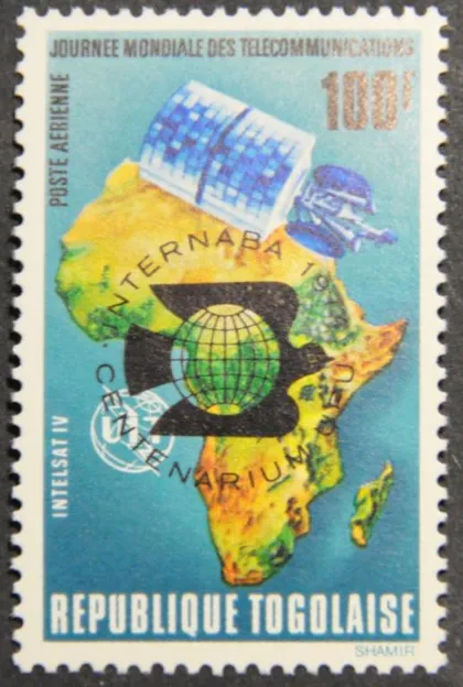 фото, Того Космос Карта Телекоммуникации ITU UIT Надпечатка 1972