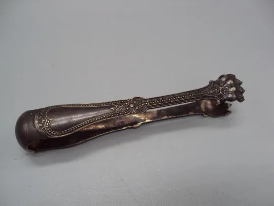 Щипцы для сахара львиные лапы льва Norblin Galw Варшава Норблин латунь посеребрение 14 см №13521 З аукціону