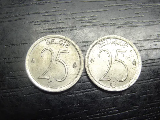 25 сантимів Бельгія 1970 (два різновиди) Ціна