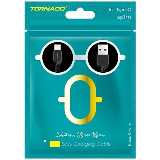 Кабель TORNADO TX11 (USB to USB Type-C, 1m, 2.4A) Ціна