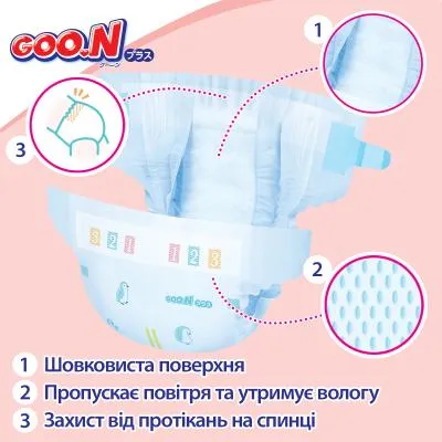 Подгузники GOO.N Plus для детей 9-14 кг размер L 48 шт (21000629) Де купити